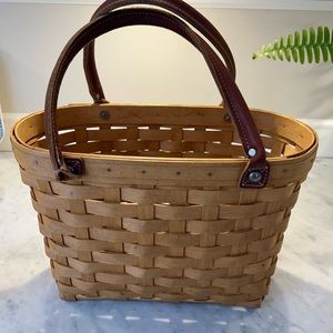 Longaberger Tote- 2003 authentic bag with blue and yellow check liner.